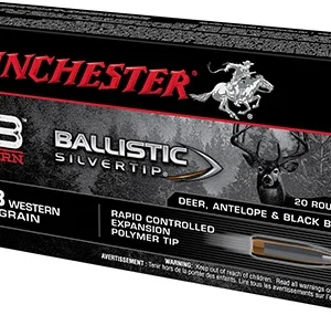 Winchester Ammo SBST68W Ballistic Silvertip  6.8 Western 170 gr Rapid Controlled Expansion Polymer Tip 20 Per Box/ 10 Case