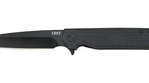 CRKT 3802K LCK + Blackout 3.24" Folding Tanto Plain Black Oxide 8Cr13MoV SS Blade/ Black GRN Handle Includes Pocket Clip
