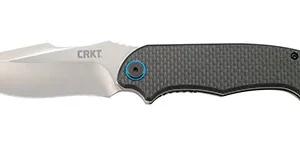 CRKT 7920 P.S.D.  3.63" Folding Plain Satin 4116 Stainless Steel Blade/ Black Carbon Fiber/G10 Handle Includes Pocket Clip