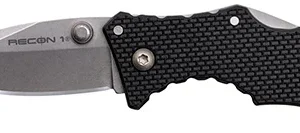 Cold Steel CS7DS Recon 1 Micro 2" Folding Spear Point Plain Stonewashed 4034 SS Blade/ Black Griv-Ex Handle Includes Pocket Clip