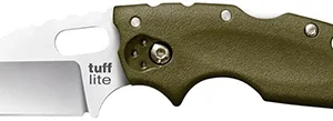 Cold Steel CS20LTG Tuff Lite  2.50" Folding Clip Point Plain AUS-8A SS Blade/OD Green Griv-Ex Handle Includes Pocket Clip