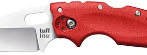 Cold Steel CS20LTR Tuff Lite  2.50" Folding Clip Point Plain AUS-8A SS Blade/Red Griv-Ex Handle Includes Pocket Clip