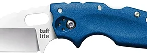 Cold Steel CS20LTB Tuff Lite 2.50" Folding Sheepsfoot Plain AUS-8A SS Blade/Blue Griv-Ex Handle Includes Belt Clip