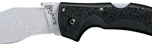 Cold Steel CS62JM Rajah III 3.50" Folding Drop Point Plain Stone Washed AUS-10A SS Blade/Black Griv-Ex Handle Includes Pocket Clip
