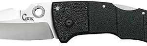 Cold Steel CS28E Grik  3" Folding Spear Point Plain Satin Polished AUS-8A SS Blade/Black/OD Green GFN Handle Includes Pocket Clip