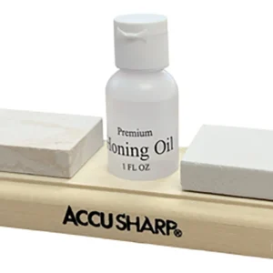 AccuSharp 023C Whetstone Combo Kit Fine, Coarse Natural Arkansas Stone Sharpener Includes Honing Oil