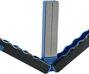 AccuSharp 051C Paddle Sharpener Folding Diamond Sharpener Black/Blue Overmolded Rubber Handle
