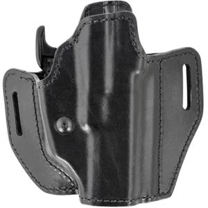 Bianchi 58351 Allusion Assent Pro-Fit OWB Size 13 Black Leather Belt Slide Compatible w/Springfield XDS/Ruger American Pistol/Glock 17/22 Belt Up to 1.50" Wide Right Hand