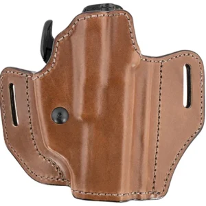 Bianchi 38351 Allusion Assent Pro-Fit OWB Size 13 Tan Leather Belt Slide Compatible w/Glock 17/22/Springfield XDS/Ruger American Pistol Belt Up to 1.50" Wide Right Hand