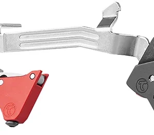 Timney Triggers ALPHAGLOCK5 Alpha Competition 9mm Luger/40 S&W/22 LR, Red Straight Trigger, Compatible w/Glock Gen5 & Glock 44