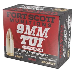 Fort Scott Munitions 9MM125SCVSS Tumble Upon Impact (TUI)  9mm Luger Subsonic 125 gr Solid Copper Spun 20 Per Box/ 25 Case