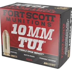 Fort Scott Munitions 10MM124SCV Tumble Upon Impact (TUI)  10mm Auto 125 gr Solid Copper Spun 20 Per Box/ 25 Case