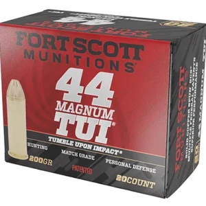 Fort Scott Munitions 44MAG200SCV Tumble Upon Impact (TUI)  44 Rem Mag 200 gr Solid Copper Spun 20 Per Box/ 25 Case
