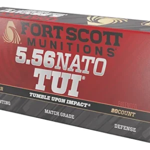 Fort Scott Munitions 556055SCV Tumble Upon Impact (TUI)  5.56x45mm NATO 55 gr Solid Copper Spun 20 Per Box/ 25 Case