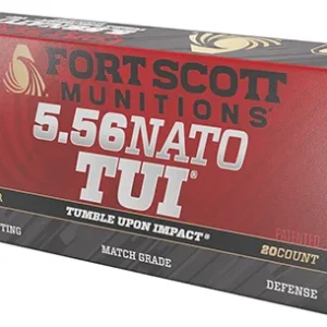 Fort Scott Munitions 556062SCV Tumble Upon Impact (TUI)  5.56x45mm NATO 62 gr Solid Copper Spun 20 Per Box/ 25 Case