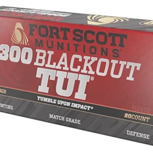 Fort Scott Munitions 300115SCV Tumble Upon Impact (TUI)  300 Blackout 115 gr Solid Copper Spun 20 Per Box/ 25 Case