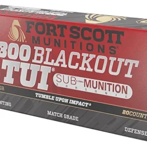 Fort Scott Munitions 300190SCVSS Tumble Upon Impact (TUI) Rifle 300 Blackout 190 gr Solid Copper Spun 20 Per Box/ 25 Case