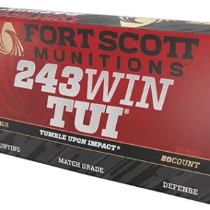 Fort Scott Munitions 243058SCV Tumble Upon Impact (TUI) Rifle 243 Win 58 gr Solid Copper Spun 20 Per Box/ 10 Case