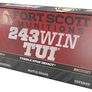 Fort Scott Munitions 243080SCV Tumble Upon Impact (TUI) Rifle 243 Win 80 gr Solid Copper Spun 20 Per Box/ 10 Case