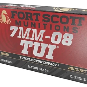 Fort Scott Munitions 7MM08120SCV1 Tumble Upon Impact (TUI) Rifle 7mm-08 Rem 120 gr Solid Copper Spun 20 Per Box/ 10 Case