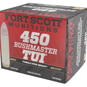 Fort Scott Munitions 450BM250SCV Tumble Upon Impact (TUI) Rifle 450 Bushmaster 250 gr Solid Copper Spun 20 Per Box/ 10 Case
