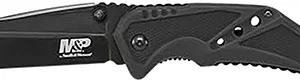 Smith & Wesson Knives SWMP11BCP M&P  3.80" Folding Tanto Plain Black Stainless Steel Blade Black G10 Handle Features Glass Breaker/Seat Belt Cutter Includes Pocket Clip