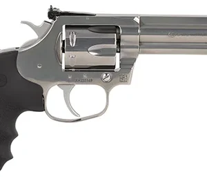 Colt Mfg KCOBRASB4NS King Cobra Target 357 Mag 6 Shot 4.25" Brushed Stainless Steel Barrel, Cylinder & Frame, Black Hogue Rubber w/Finger Grooves Grip