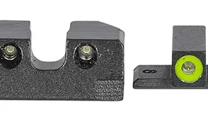 Meprolight USA 401103111 Hyper-Bright  Black | Green Tritium with Green Outline Front Sight Green Tritium with Black Outline Rear Sight Set