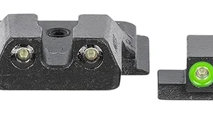 Meprolight USA 417703111 Hyper-Bright  Black | Green Tritium with Green Outline Front Sight Green Tritium with Black Outline Rear Sight Set