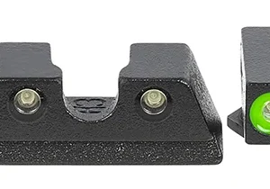 Meprolight USA 402203111 Hyper-Bright  Black | Green Tritium with Green Outline Front Sight Green Tritium with Black Outline Rear Sight Set