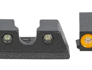 Meprolight USA 402203131 Hyper-Bright  Black | Green Tritium with Orange Outline Front Sight Green Tritium with Black Outline Rear Sight Set