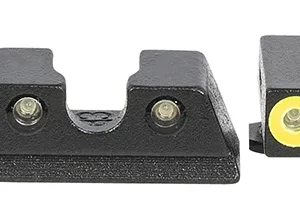 Meprolight USA 402203121 Hyper-Bright  Black | Green Tritium with Yellow Phosphorescent Outline Front Sight Green Tritium with Black Outline Rear Sight Set