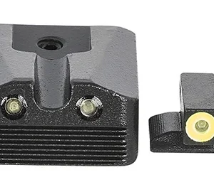 Meprolight USA 412213121 Hyper-Bright  Black | Green Tritium with Yellow Phosphorescent Outline Front Sight Green Tritium with Black Outline Rear Sight Set