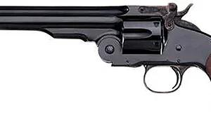 Taylors & Company 550652 Top Break Schofield 44-40 Win Caliber with 7" Barrel, 6rd Capacity Cylinder, Overall Blued Engraved Finish Steel & Walnut Grip