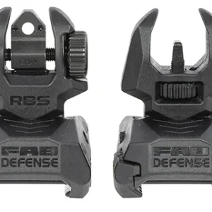 Meprolight USA 403220 FRBS Self Illuminated Flip Back Up Sights  Black Flip Up Orange Hyper Bright Front & 2 Dot Green Tritium Rear for AR-15