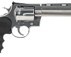 Colt Mfg ANACONDASP6RTS Anaconda  44 Mag 6 Shot 6" Stainless Recessed Target/Vent Rib Barrel,  Cylinder & Frame, Black Hogue Rubber w/Finger Grooves Grip