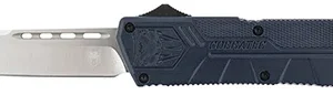 CobraTec Knives NYCTLWTNS Lightweight  3.25" OTF Tanto Plain D2 Steel Blade/NYPD Blue Aluminum Handle Includes Pocket Clip