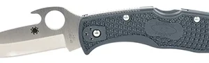 Spyderco C243PGYW Endela Lightweight 3.41" Folding Clip Point Plain VG-10 SS Blade Blue/Gray FRN Handle Includes Pocket Clip