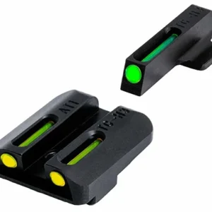 TruGlo TGTG131NT1Y TFO  Black | Green Tritium & Fiber Optic Front Sight Yellow Tritium & Fiber Optic Rear Sight