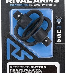 Rival Arms RA-RA92S2A HD Swivel Set  Black Manganese Phosphate Steel with 1.5" Loops & Recessed Button