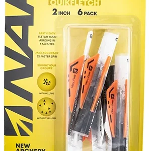 NAP NAP60034 Quickfletch Hellfire Fletching White Orange/ 6 Pack
