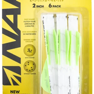 NAP NAP60638 Quickfletch Twister Fletching White Green/ 6 Pack