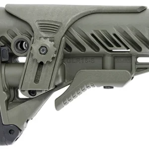 FAB Defense FXGLR16CPG GLR-16  Tactical Buttstock for AR-15/ M4 w/Adjustable Cheek-Rest & Anti-Rattle Mechanism OD Green Polymer