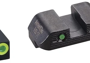 AmeriGlo GL822 Trooper Sight Set for Glock  Black | Green Tritium with Lumigreen Outline Front Sight Green Tritium with Black Outline Rear Sight