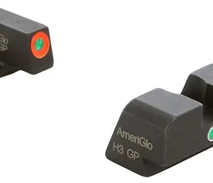 AmeriGlo XD201 i-Dot Sight set for Springfield Armory XD  Black | Green Tritium with Orange Outline Front Sight Green Tritium i-Dot Rear Sight