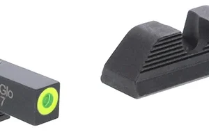 AmeriGlo GL352 Protector Sight Set for Glock  Black | Green Tritium with Lumigreen Outline Front Sight Black Rear Sight
