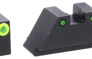 AmeriGlo GL252 Optic Compatible Sight Set for Glock  Black | XL Tall Green Tritium with Lumigreen Outline Front Sight XL Tall Green Tritium with Black Outline Rear Sight