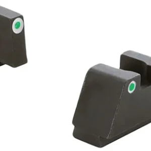 AmeriGlo GL330 Optic Compatible Sight Set for Glock  Black | 2XL Classic Tall Green Tritium with White Outline Front Sight 2XL Classic  Tall  Green Tritium with White Outline Rear Sight