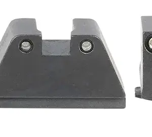 AmeriGlo GL814 Optic Compatible Sight Set for Glock  Black | 2XL Tall Green Tritium with Black Outline Front Sight 2XL  Tall  Green Tritium with Black Outline Rear Sight