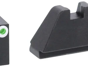 AmeriGlo GL482 Optic Compatible Sight Set for Glock  Black | 5XL Tall Green Tritium with White Outline Front Sight 5XL Tall Black Rear Sight